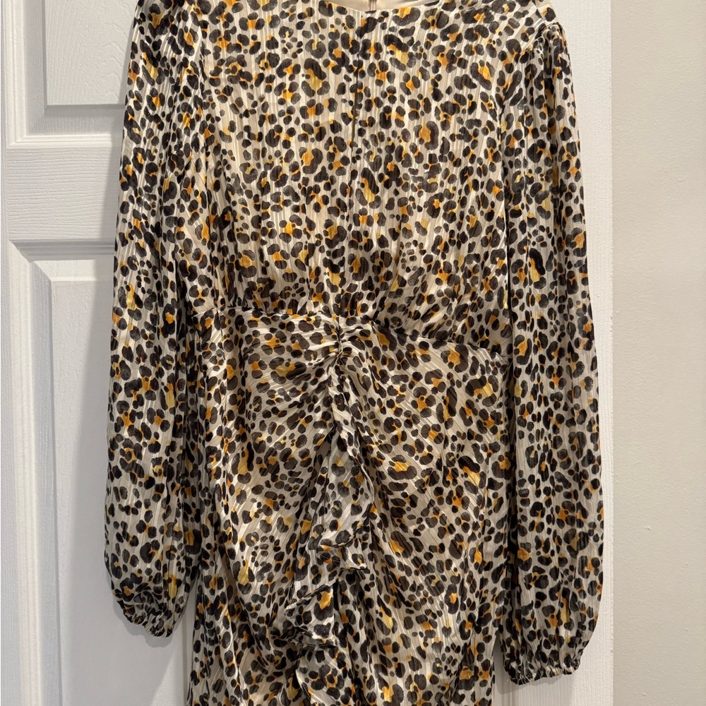 BCBGeneration Leopard Print Blouse with Ruching - image 1